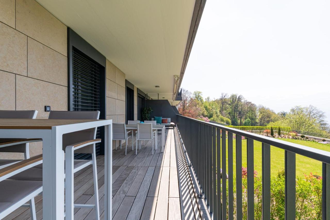 Les Terrasses De Lavaux 1 - Appartement De Luxe Avec Vue Panoramique Et Piscine Puidoux Esterno foto