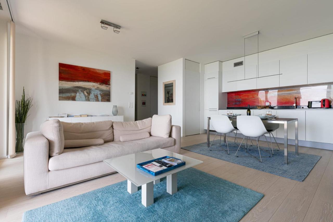 Les Terrasses De Lavaux 1 - Appartement De Luxe Avec Vue Panoramique Et Piscine Puidoux Esterno foto