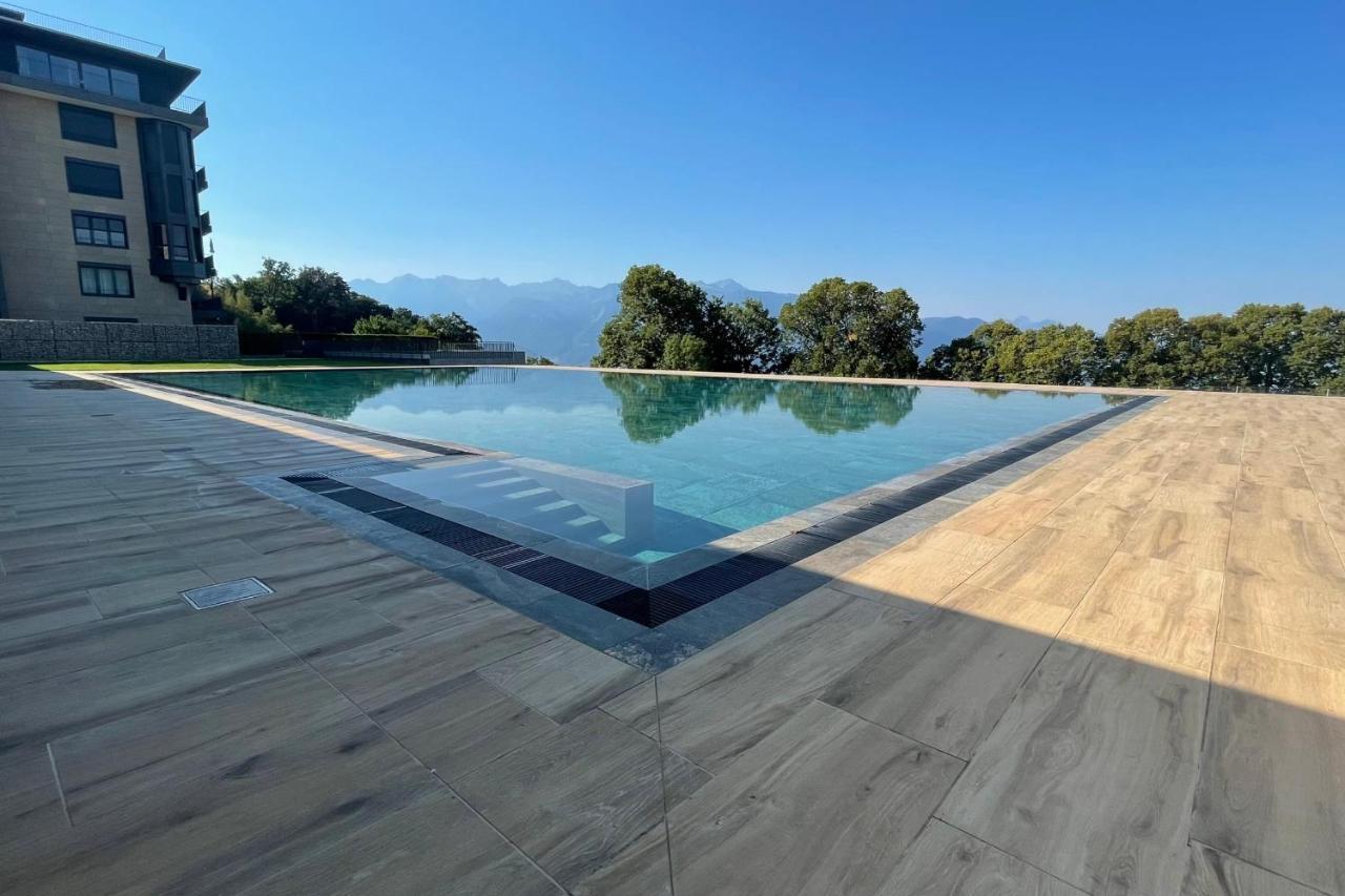 Les Terrasses De Lavaux 1 - Appartement De Luxe Avec Vue Panoramique Et Piscine Puidoux Esterno foto
