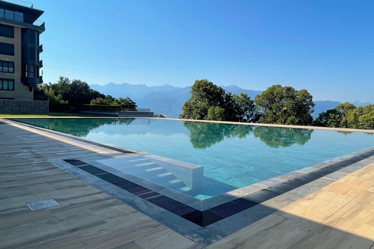 Les Terrasses De Lavaux 1 - Appartement De Luxe Avec Vue Panoramique Et Piscine Puidoux Esterno foto